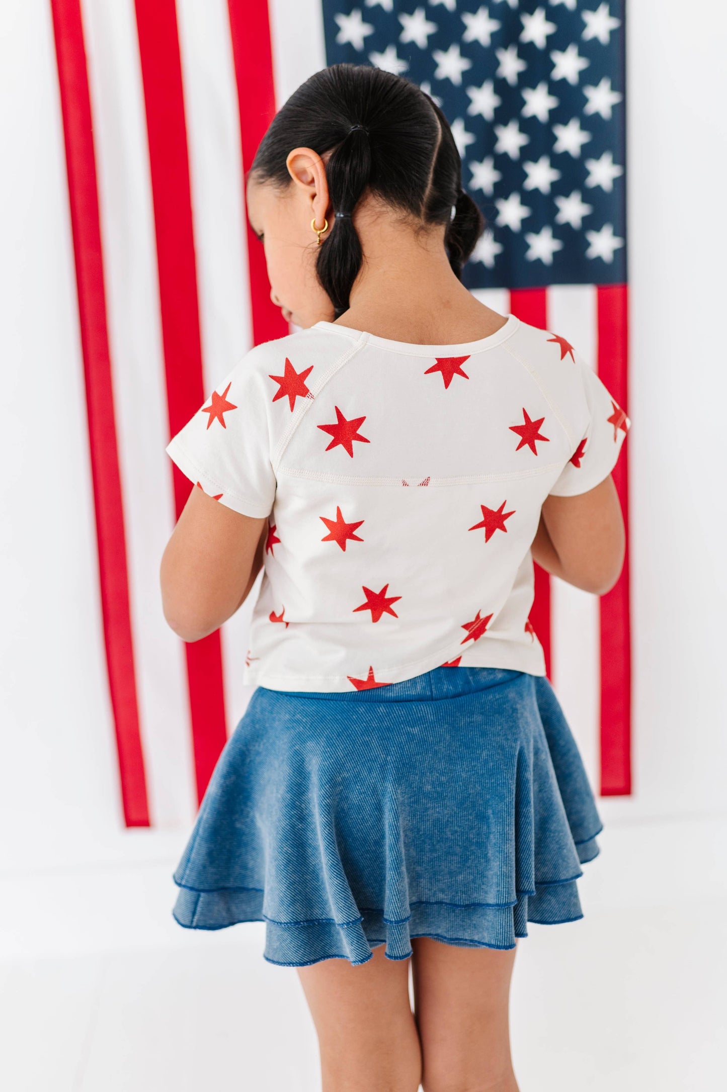 Red star USA girls tee
