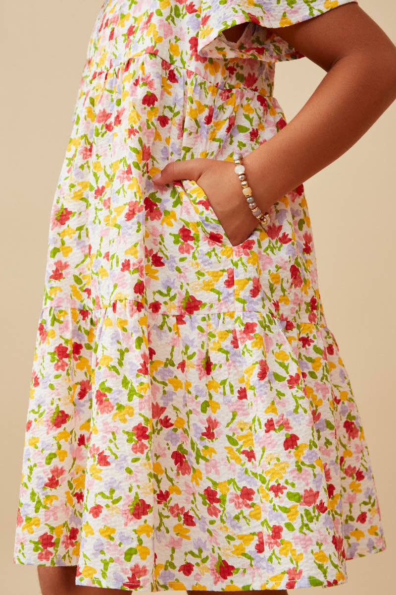 Floral Flutter Sleeve Dress