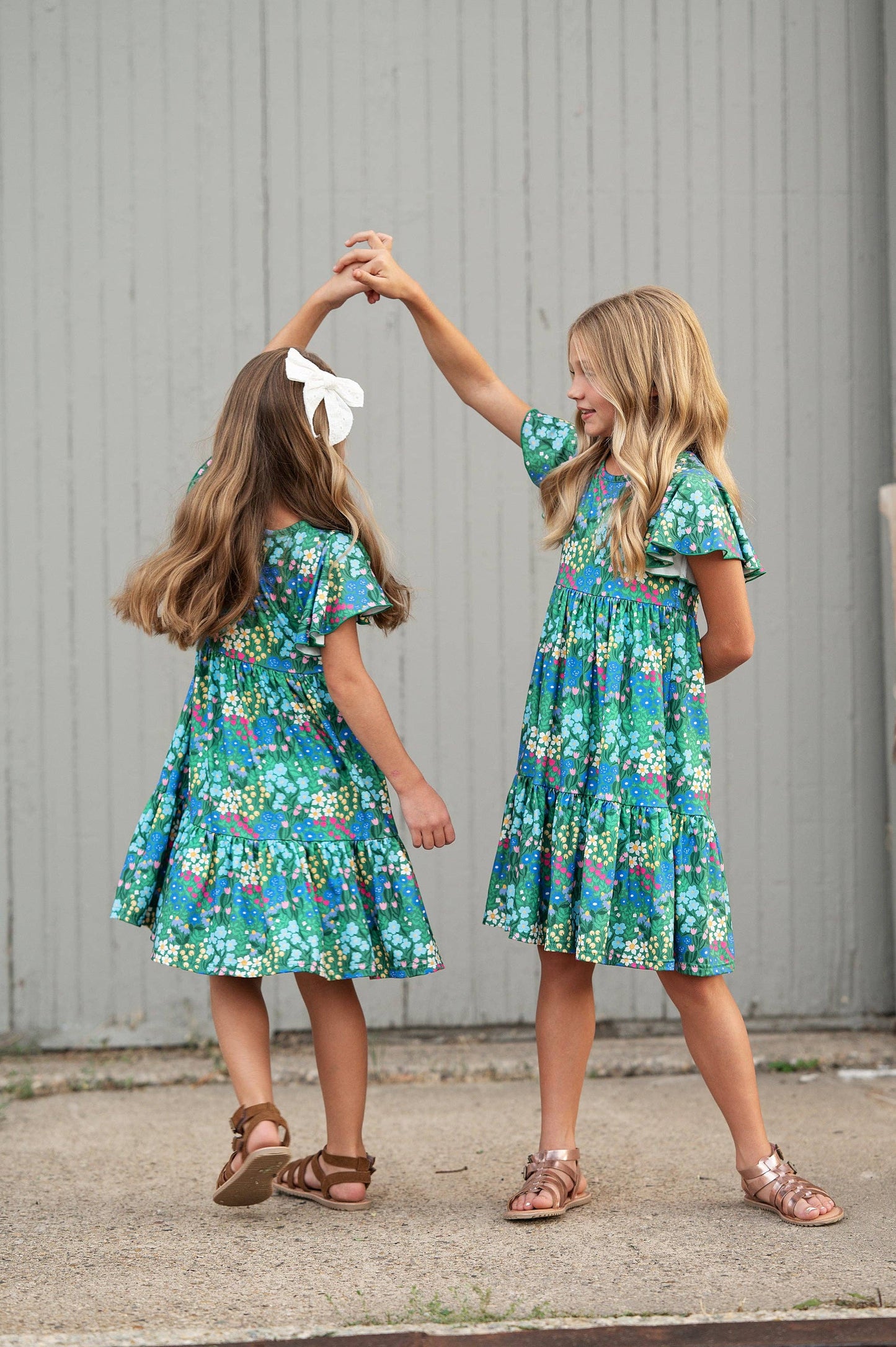 Green Floral Swing Dress