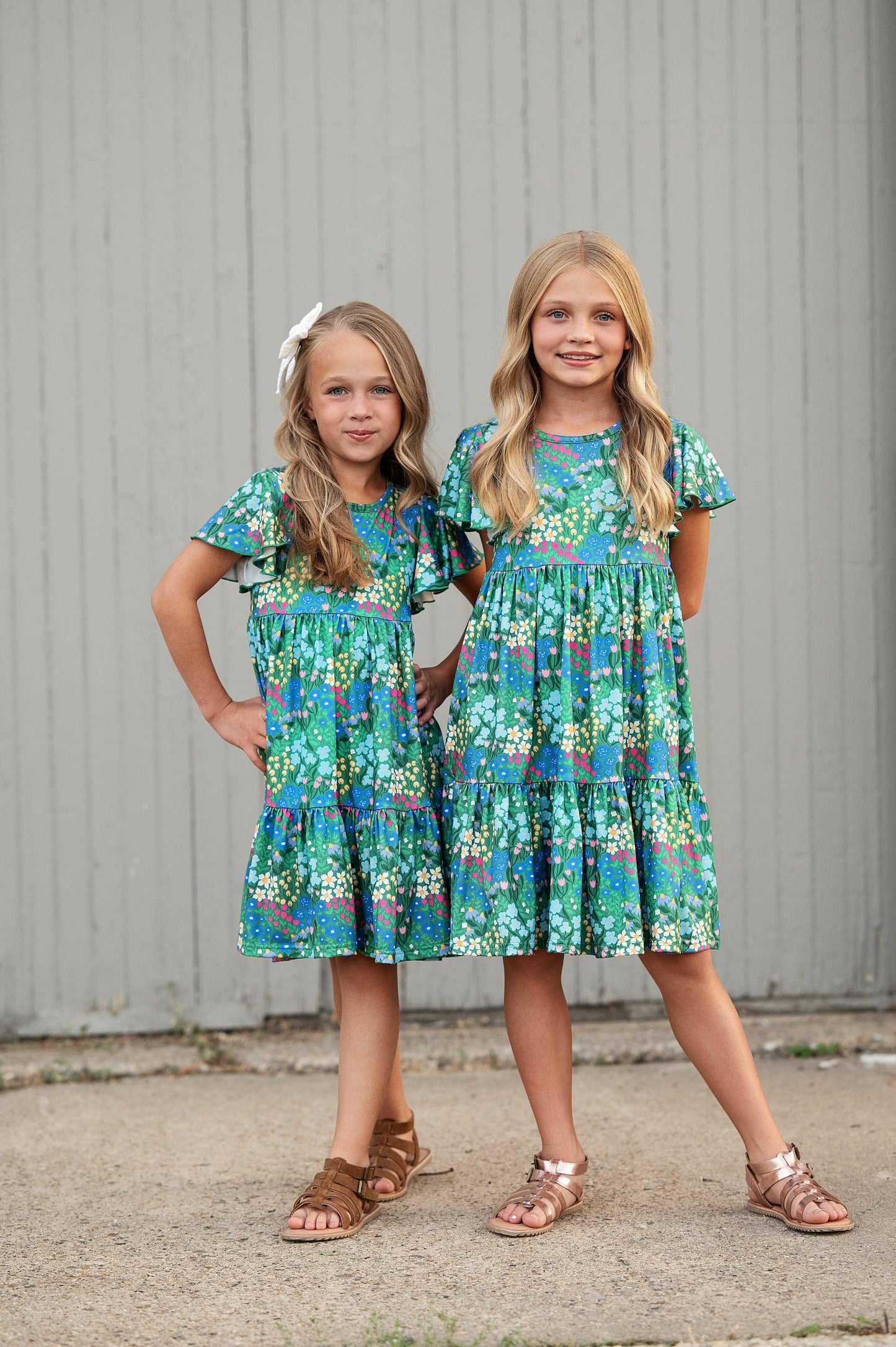 Green Floral Swing Dress