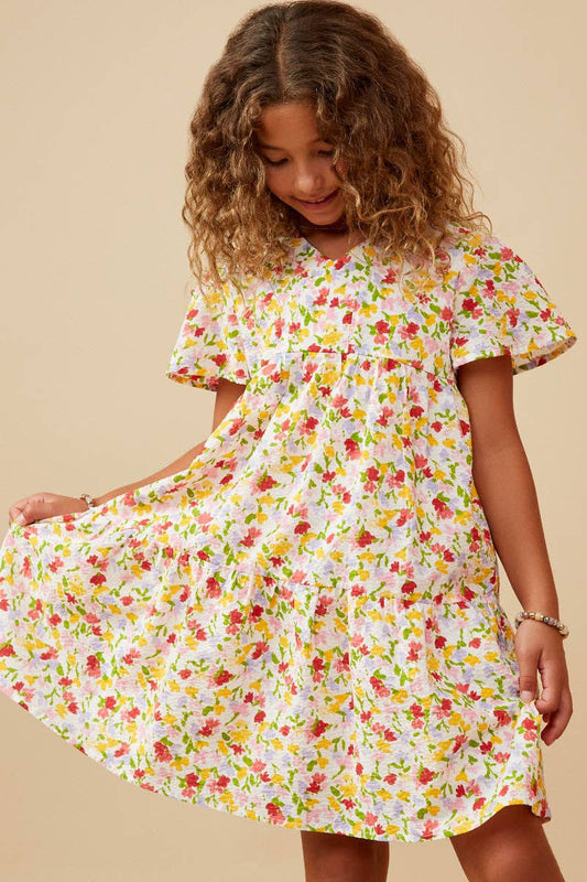 Floral Flutter Sleeve Dress