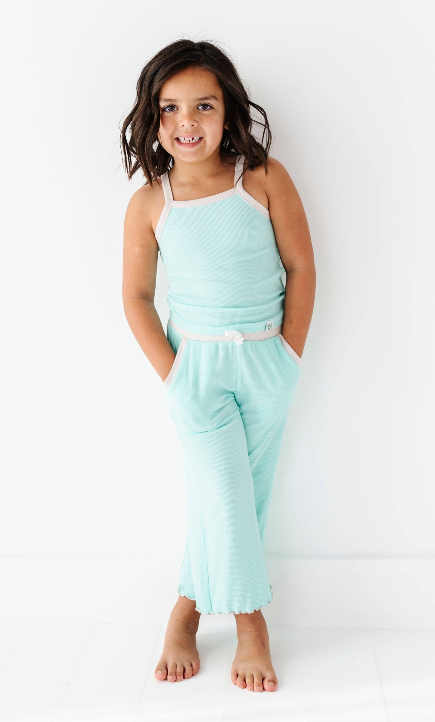 Ribbed Tank Set- Teal