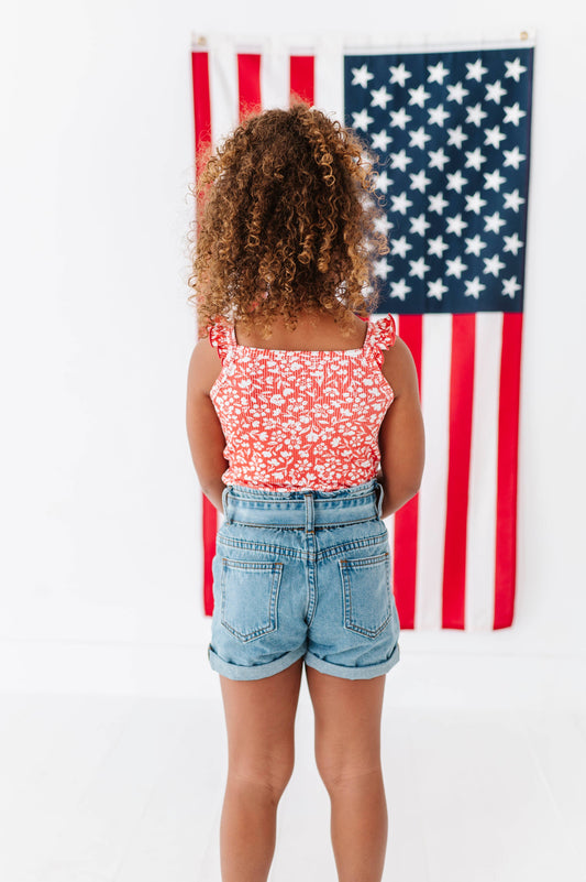 Denim bow shorts