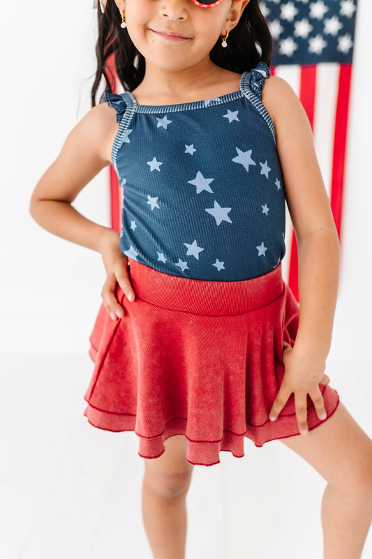Star spangled ribbed tank