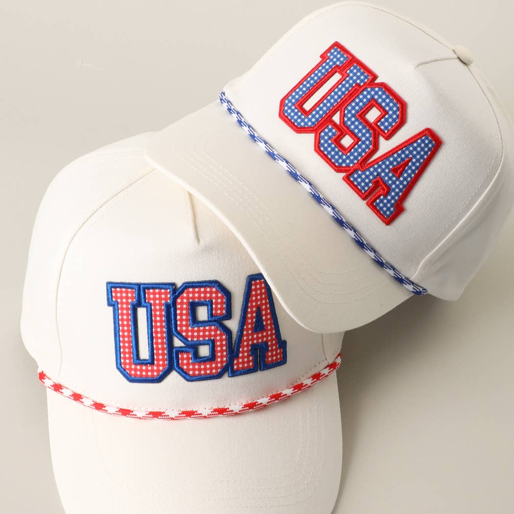 USA Patch Rope Hat Red