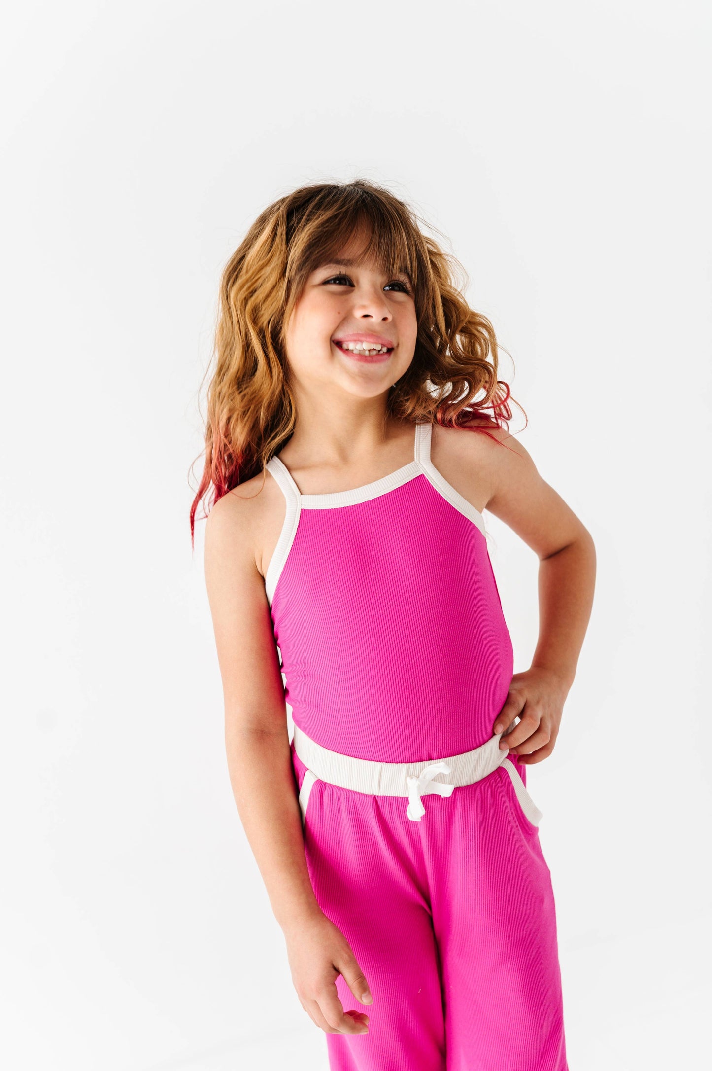 Ribbed Tank Set- Pink