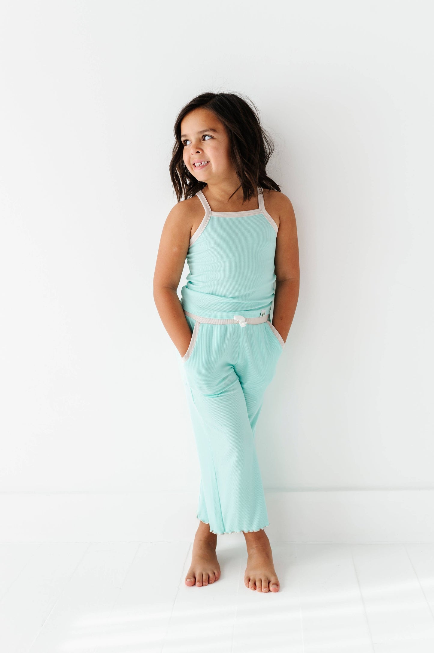 Ribbed Tank Set- Teal