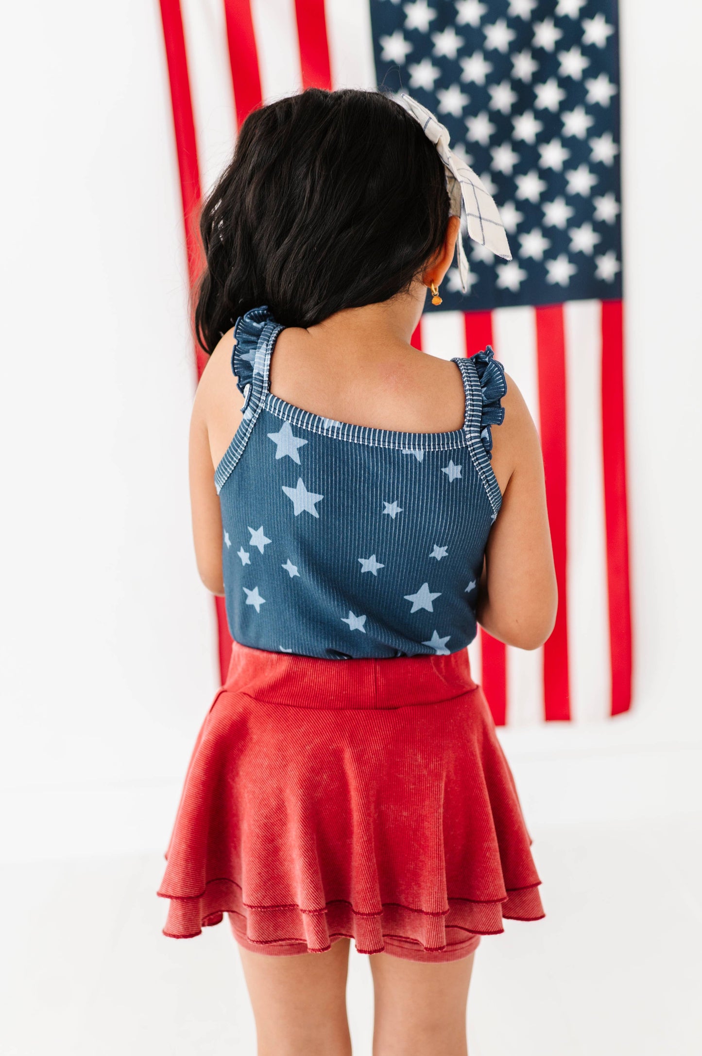 Star spangled ribbed tank