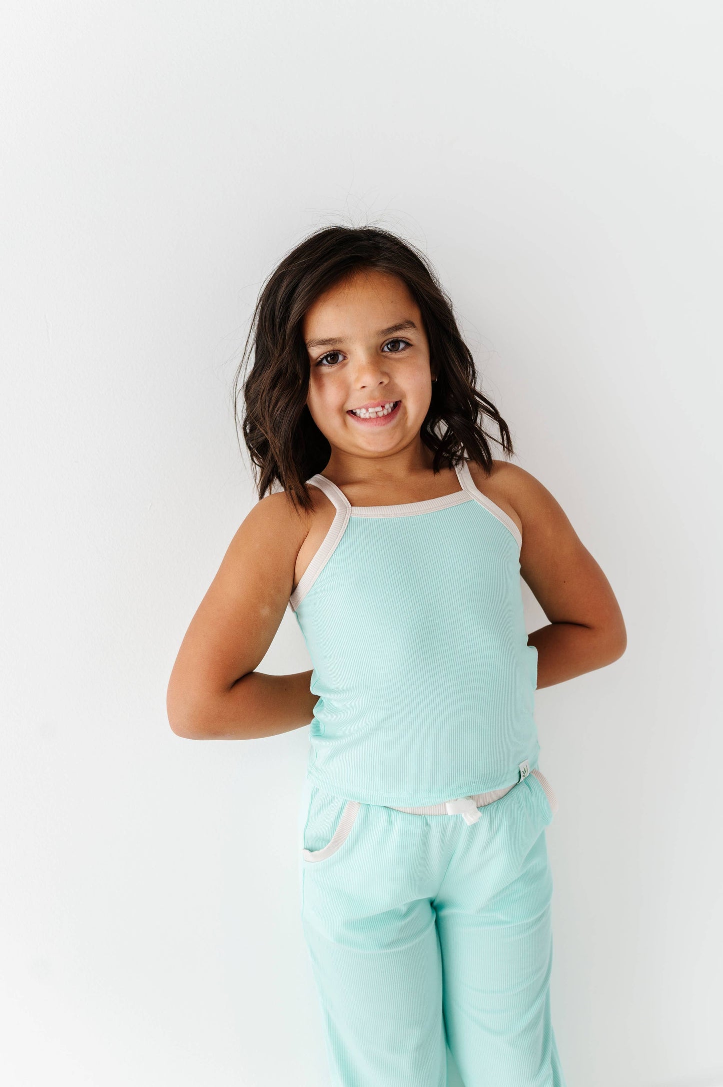 Ribbed Tank Set- Teal