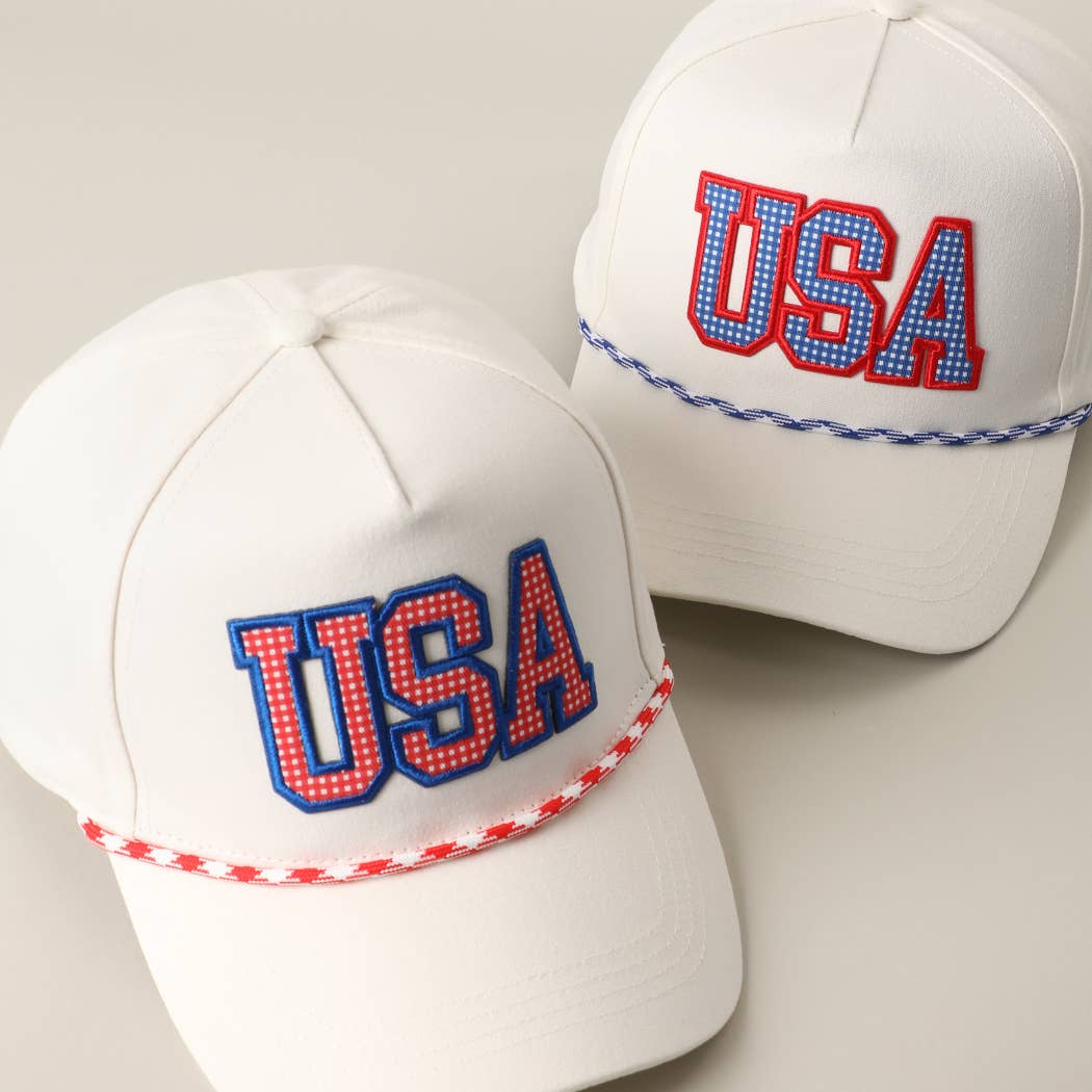 USA Patch Rope Hat Red