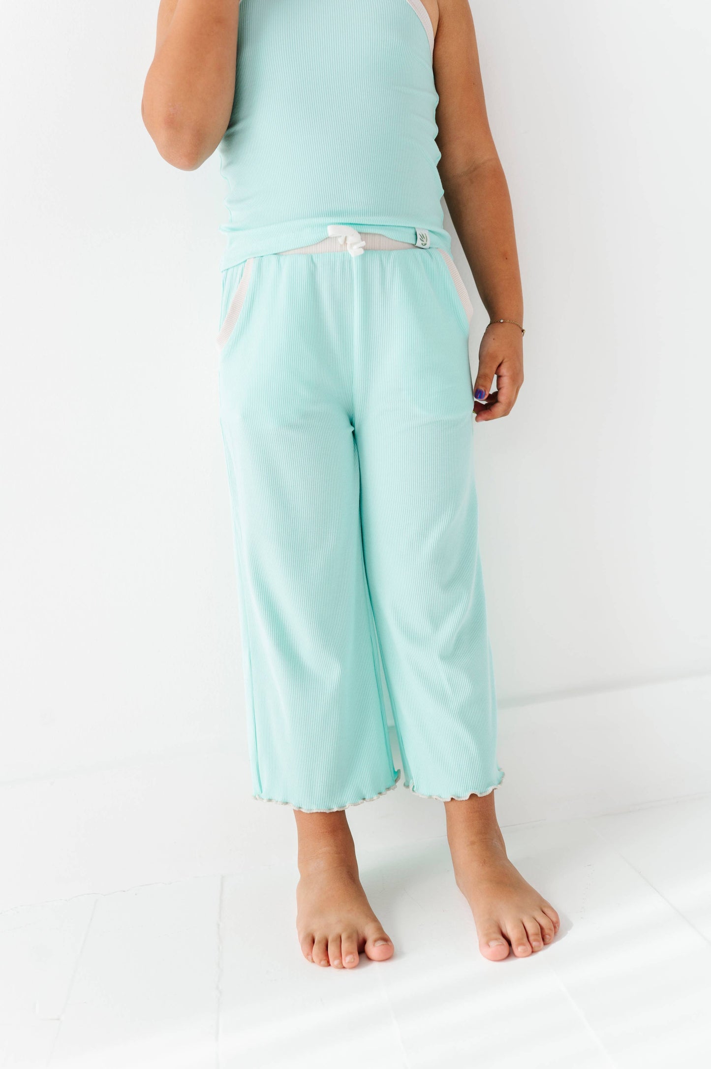 Ribbed Tank Set- Teal