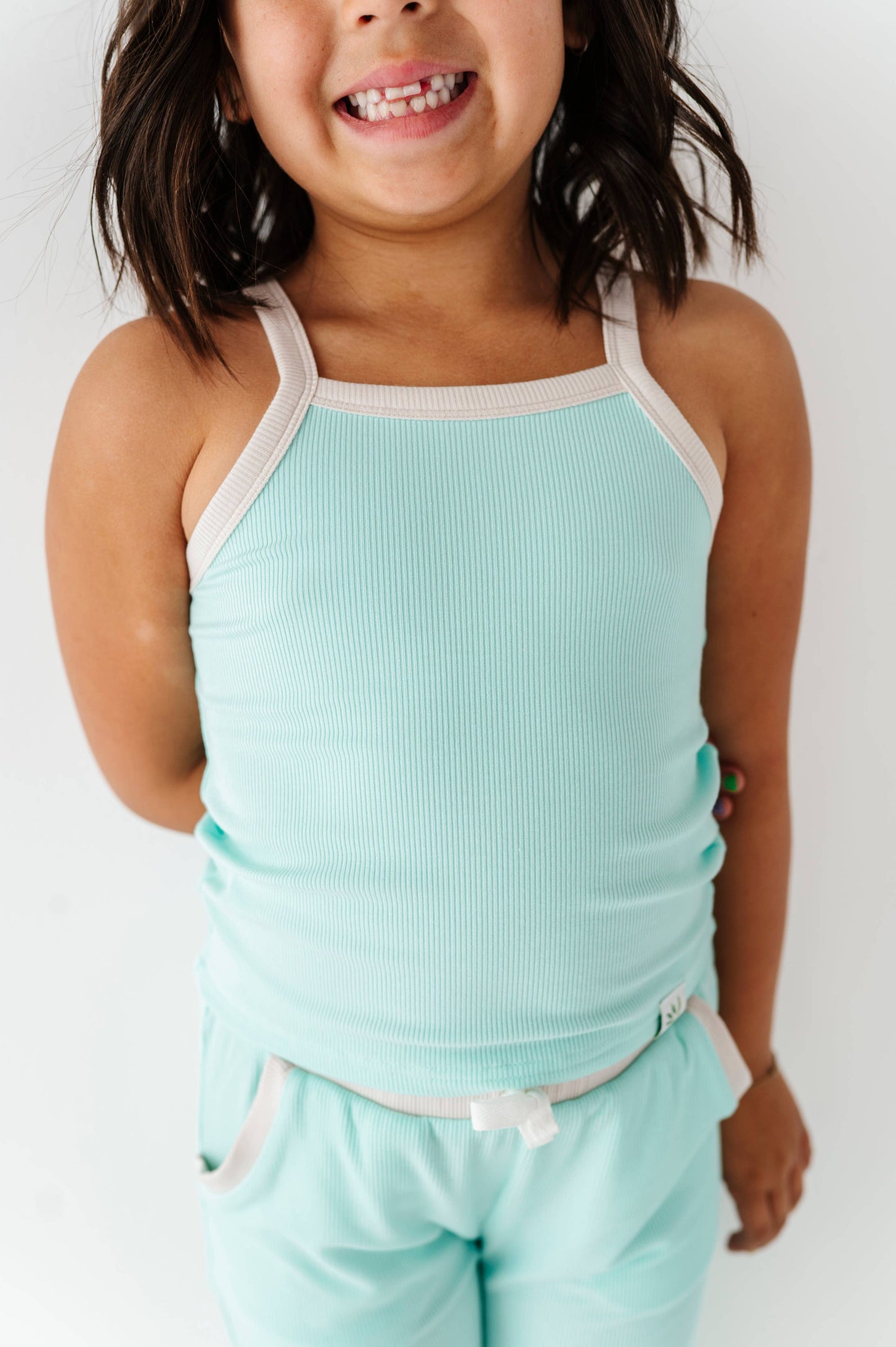 Ribbed Tank Set- Teal