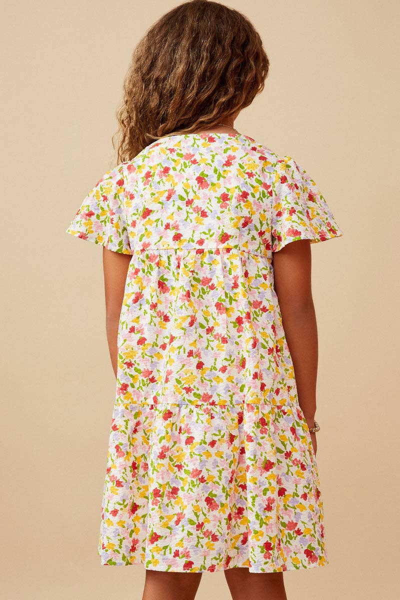 Floral Flutter Sleeve Dress