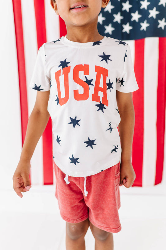 Navy star USA tee