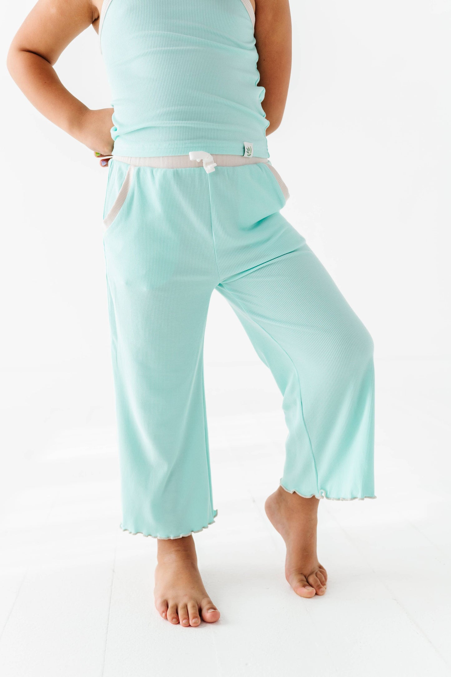 Ribbed Tank Set- Teal