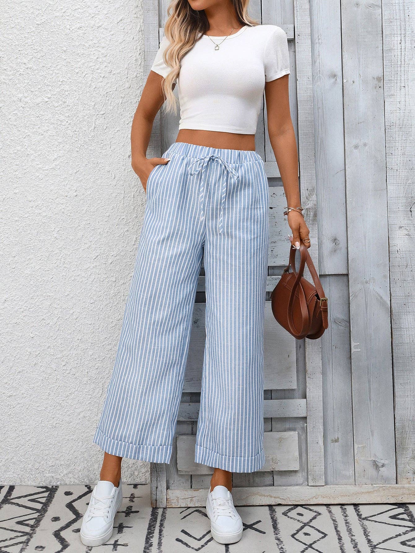 Striped High Waist Pant